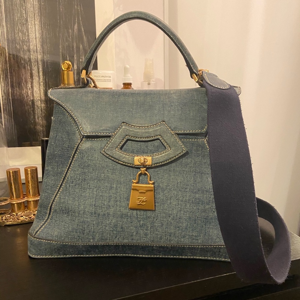 Vintage Karl Lagerfeld denim handbag
